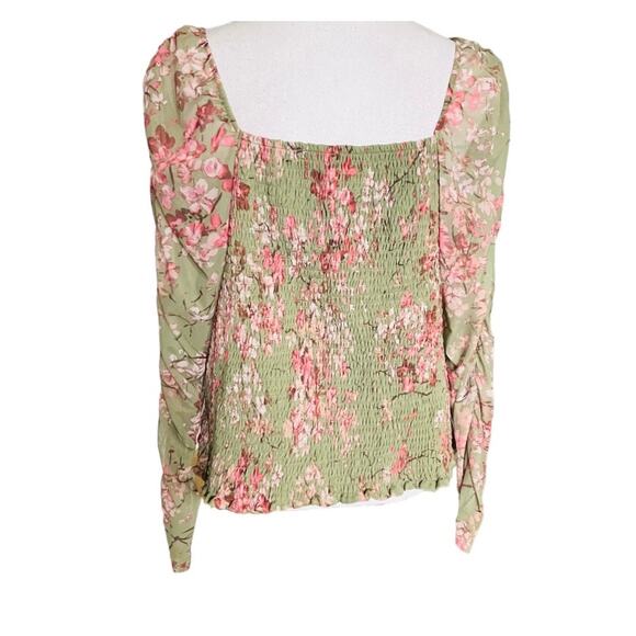 Maeve Anthropologie A+ Floral Tulle Ruched Top 1X - Picture 6 of 8